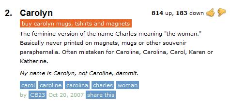 carolyn s my name