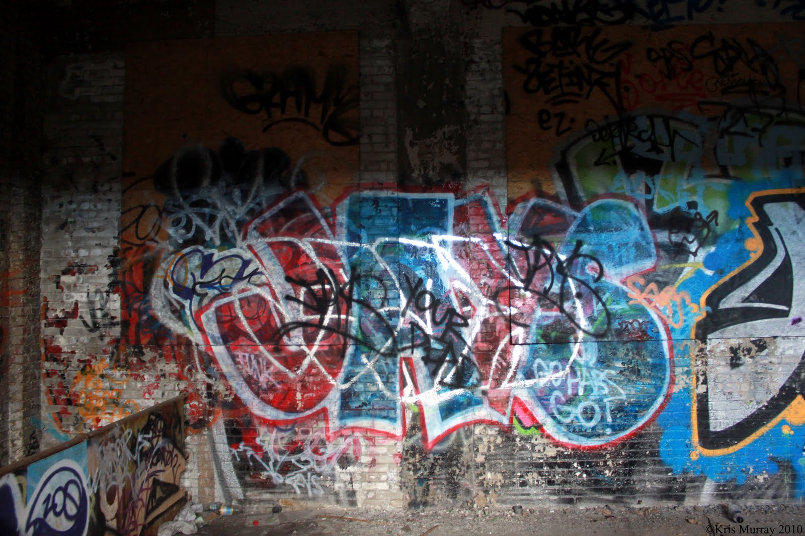 Columbia Spy Criminal Mischief Graffiti On Retaining Wall Along