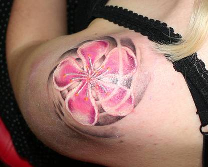 cherry blossom tattoo sleeve. Bonetti Tattoo Studio Roma