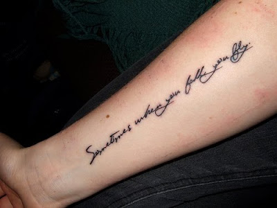 girls with QUOTE TATTOOS on forearm