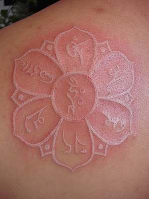 The white tattoo with white ink is made simply with the help of white ink 