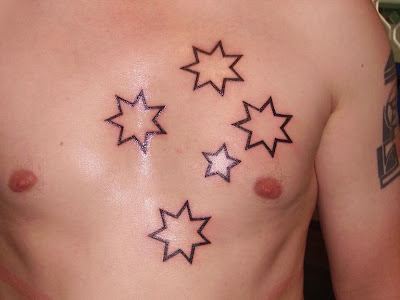 The Southern cross tattoo a constellation that is visible in the Southern