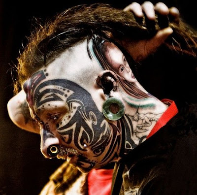 Punk Tattoo Design On Full Face Man · Punk Tattoo Design On Full Face Man