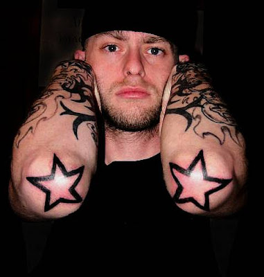 star tattoos for men on arm. Tattoos For Men on Arm Stand Out elbow_tat – His newest tattoo is a mutli 
