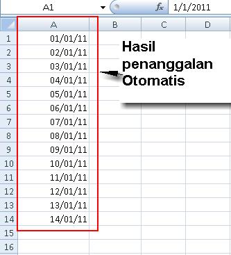 penanggalan otomatis ms excel