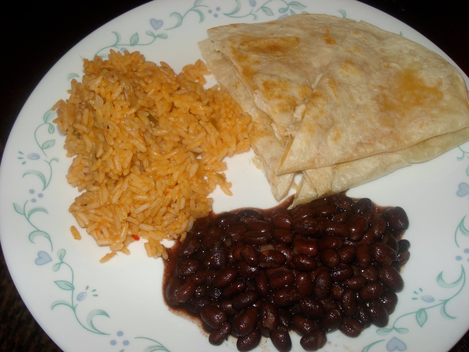 YourVicariousExperience Chicken Quesadillas & Spicy Mexican Rice