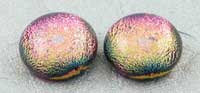 pink dichroic fused glass earrings