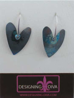 large heart silver earrings