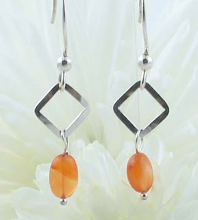 orange carnelian sterling silver earrings