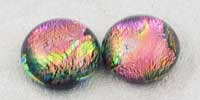 dichroic button glass earrings