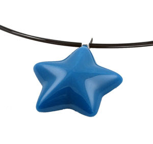 blue fused glass pendant