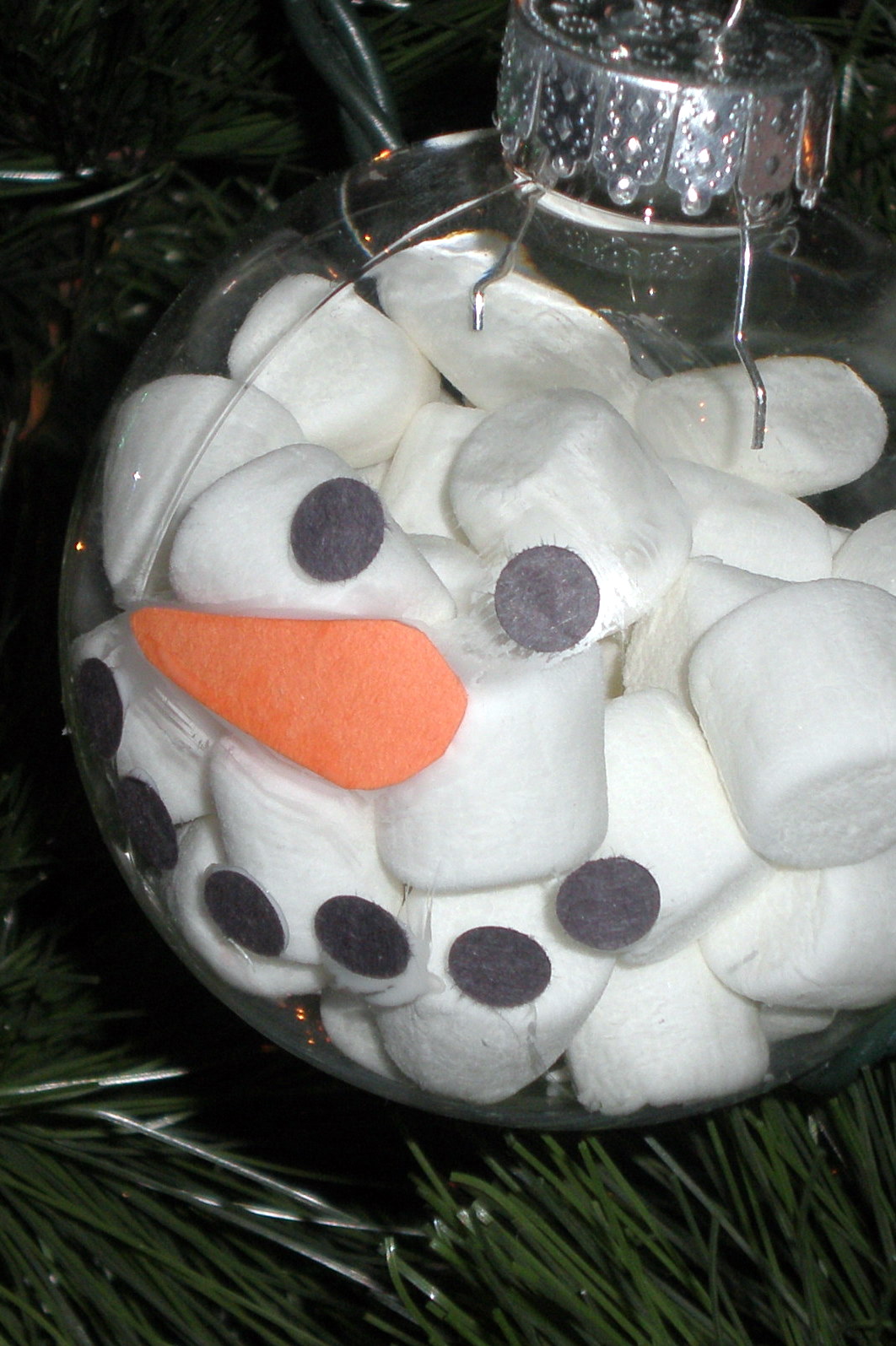 Sitting At Our Kitchen Table Marshmallow Snowman Ornament
