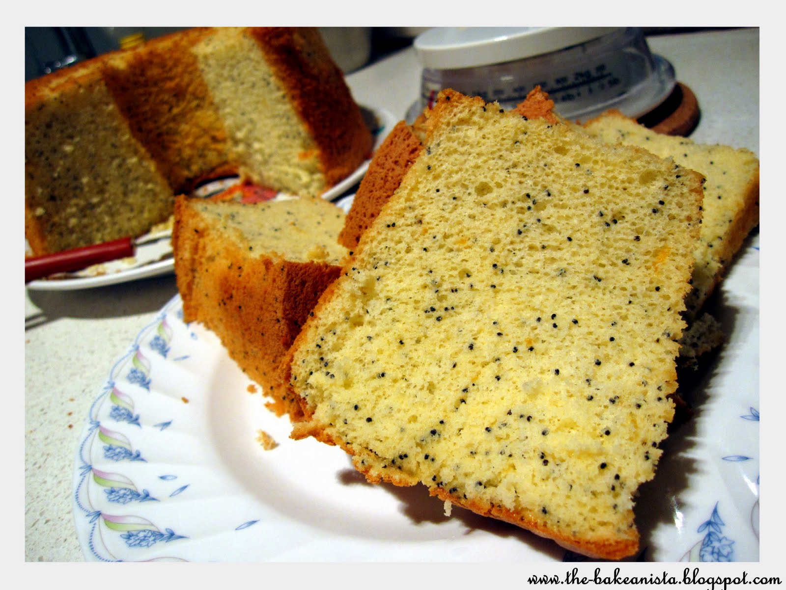 The Bakeanista Orange & Poppy Seed Chiffon Cake