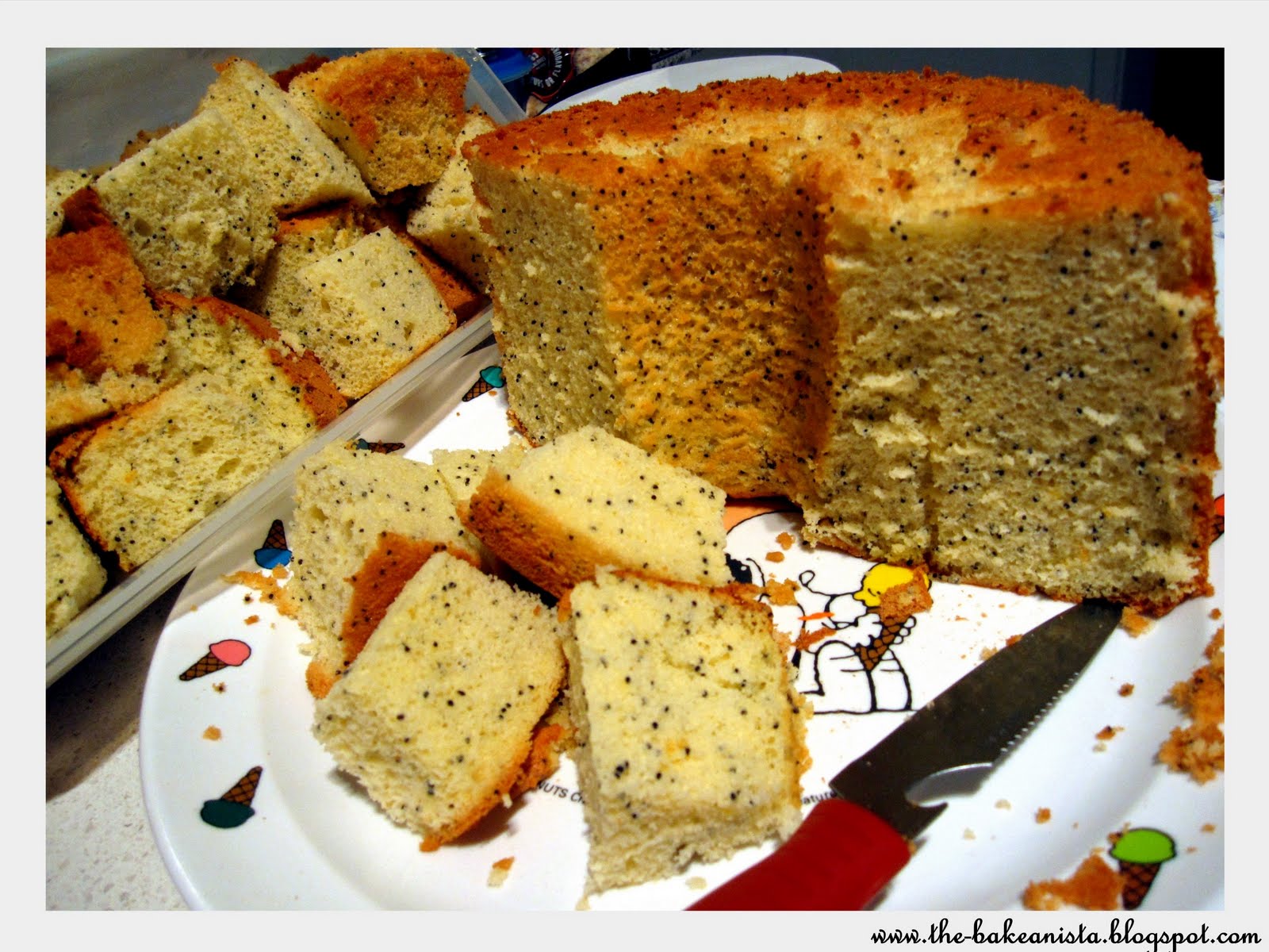 The Bakeanista Orange & Poppy Seed Chiffon Cake