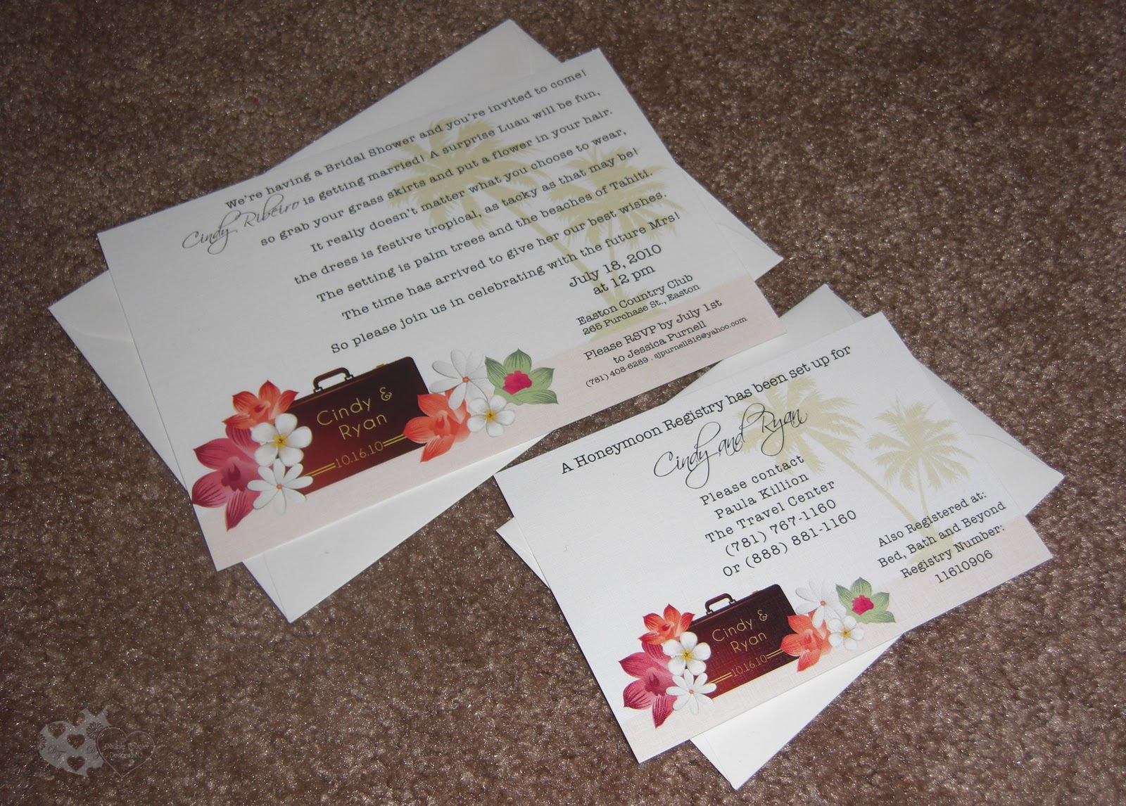 Cindy's Tropical Honeymoon Theme Bridal Shower Invite, RSVP, stickers ... Cindy's Tropical Honeymoon Theme Bridal Shower Invite, RSVP, stickers ...