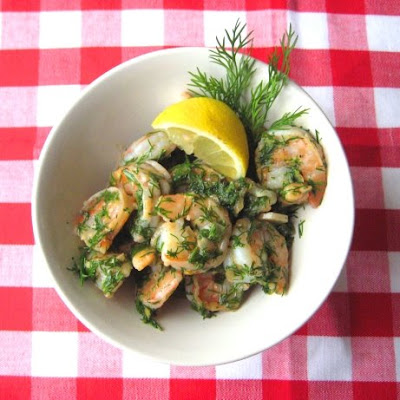 shrimp with dill-butter-lemon sauce
