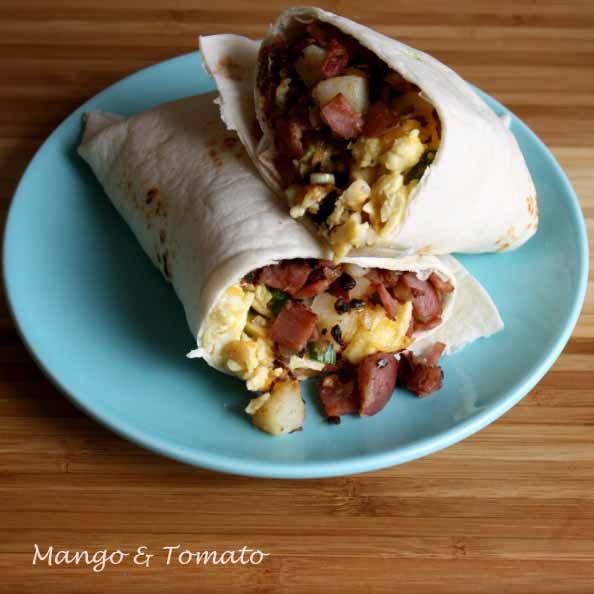 Mango & Tomato How to make breakfast burritos at home
