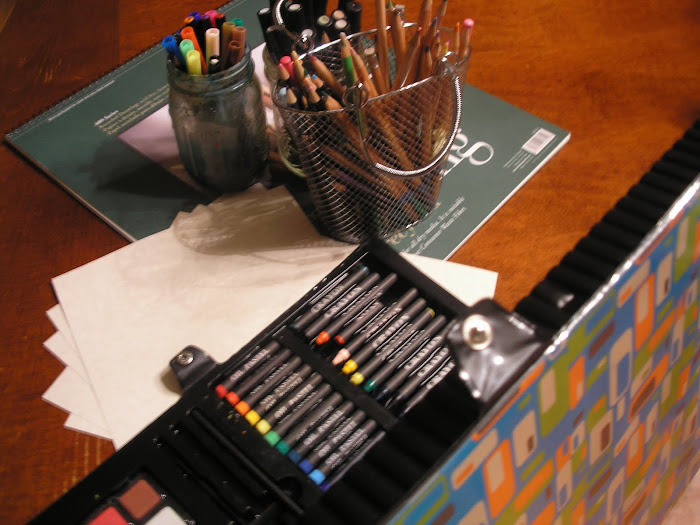 my art things--color pencils, markers, etc.