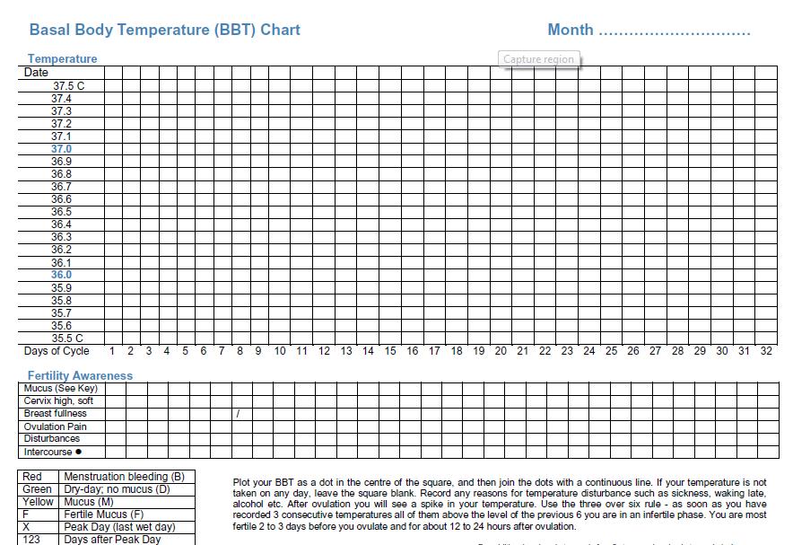 Basal Body Temp Chart