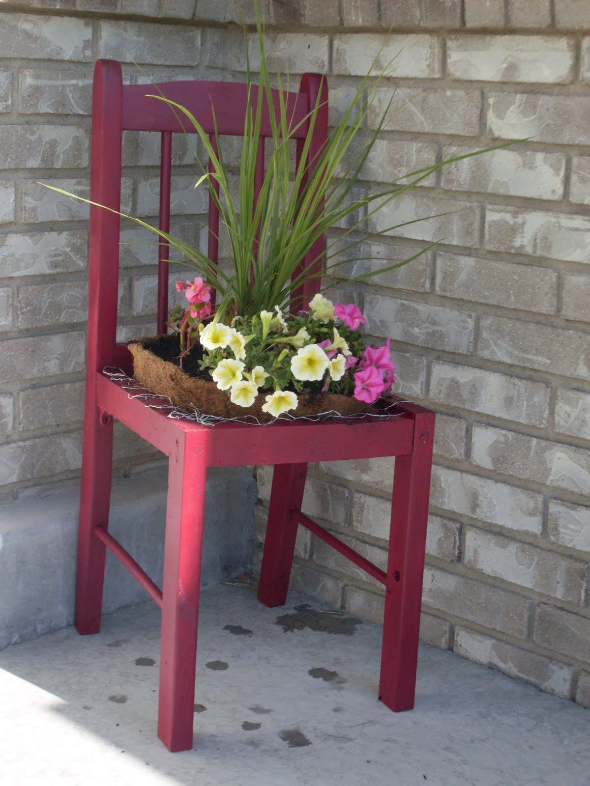 Craft Critters Old Chair Turned into a Plant Holder