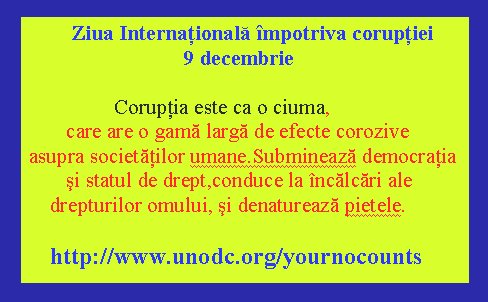 Ziua internationala de lupta impotriva coruptiei (ONU)