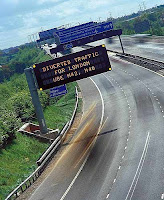 Overhead electronic roadsign