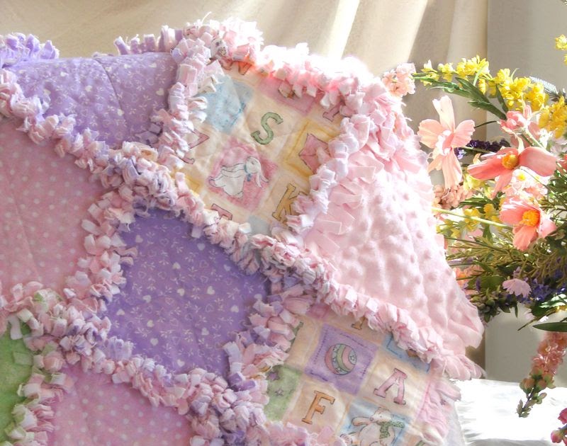 Baby Rag Quilts Baby Rag Quilt in soft pastels