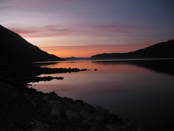 Langfjorden i solnedgang