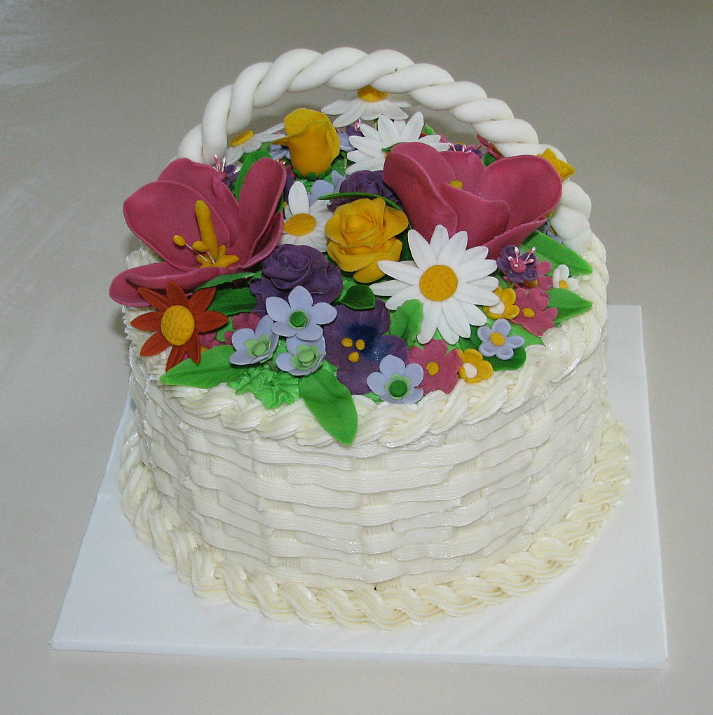 kdf CREATIONS Flower Basket Birthday Cake