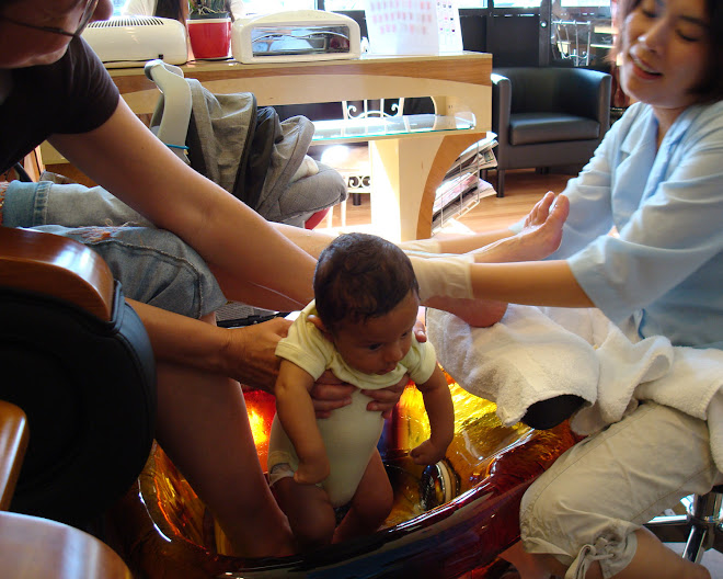 Sergio's first pedicure