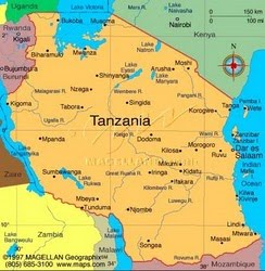 kaart Tanzania