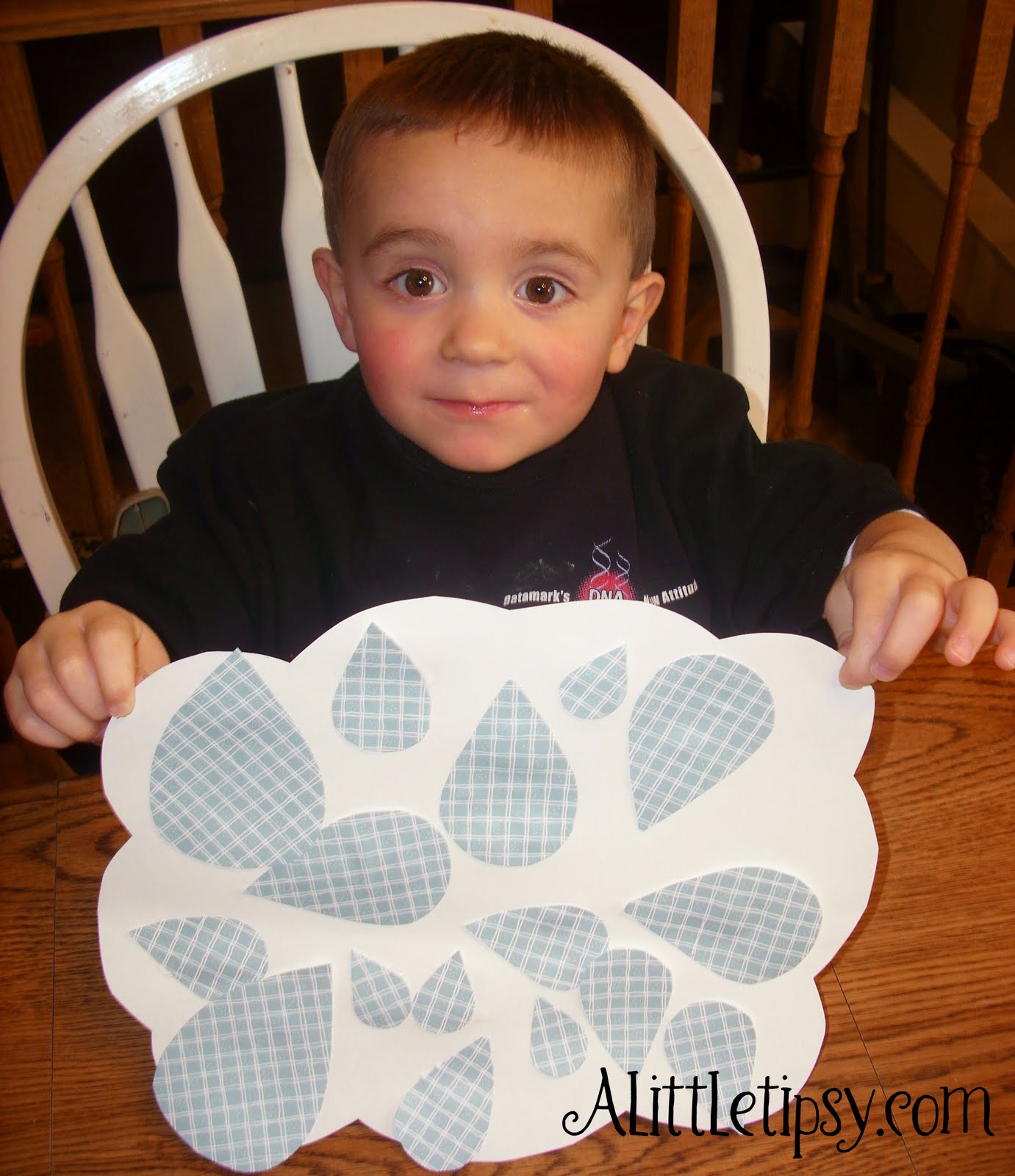 Rain Cloud Art & Music Activity & Teaching Toddlers How to Use Glue A