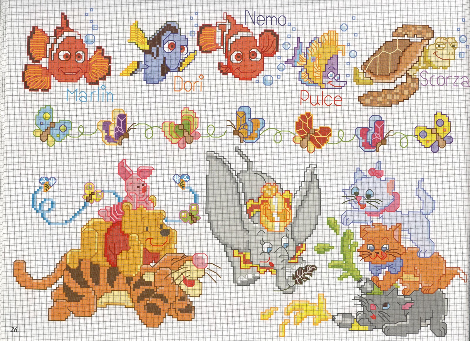 Schema punto croce nemo
