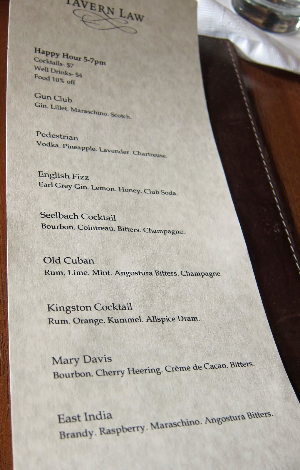 ...and their current menu.