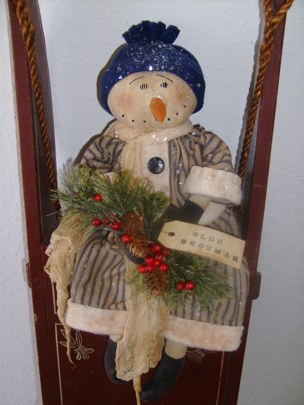 Wild Berry Primitives Primitive Snowman Dolls