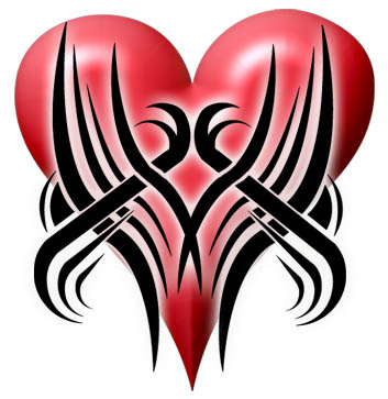 tribal heart tattoo design