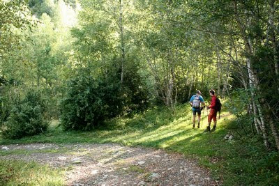 Dejamos la pista. Senda a la derecha