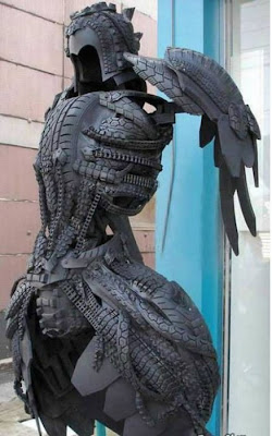 Sculptures from used tires