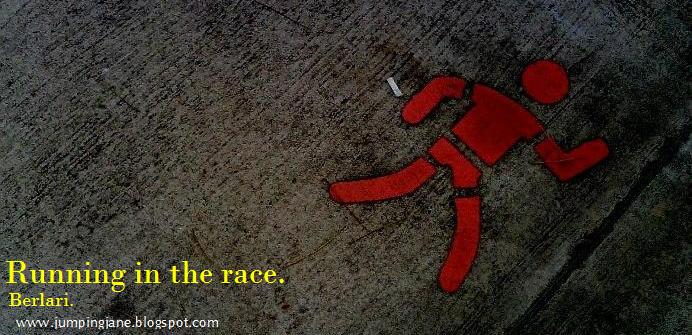 Running in the race.