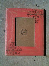 Kellie Frame in Salmon (chocolate damask)