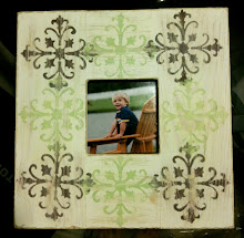 Julie Frame (chocolate & lime green damask)