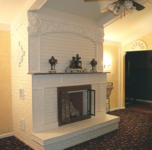 My plasterwork on fireplace