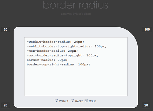 CSS Border Radius Generator CSS Border Radius Generator