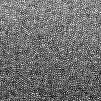 A transmission electron micrograph shows the amorphous structure of glassy 