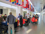 Checking in the gear for the flight and clearing security in Christchurch (img )