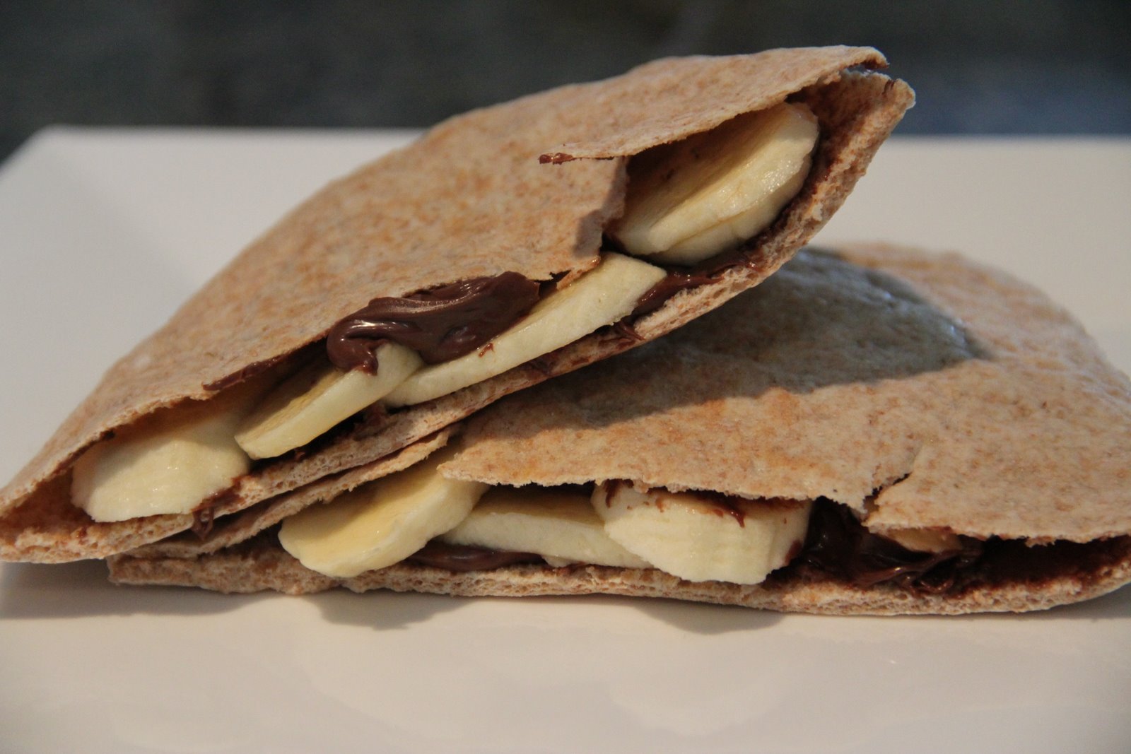Who's cooking? Nutella, banana, and pita sandwich