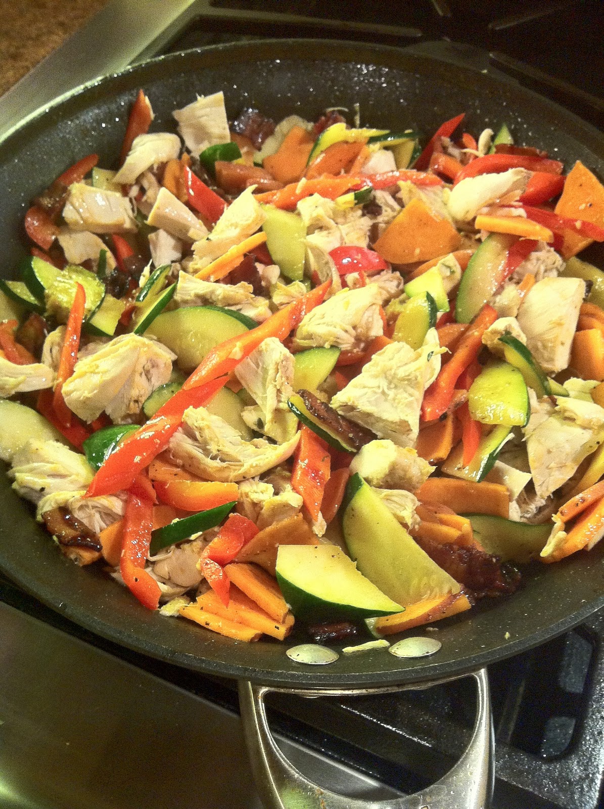 Jen's Gone Paleo Chicken Hash w/Bacon, Vegetables, and Basil