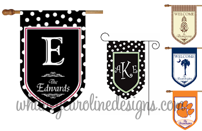Monogram Garden Flags on Whitney Caroline Designs Personalized And Monogrammed Flags