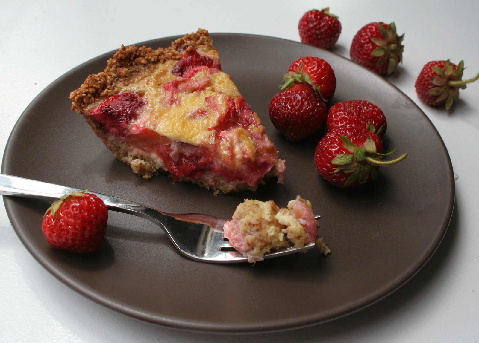 Strawberry Rhubarb Custard Pie (Low Carb and Gluten Free) All Day I