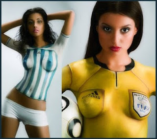 very hot body painting girls football